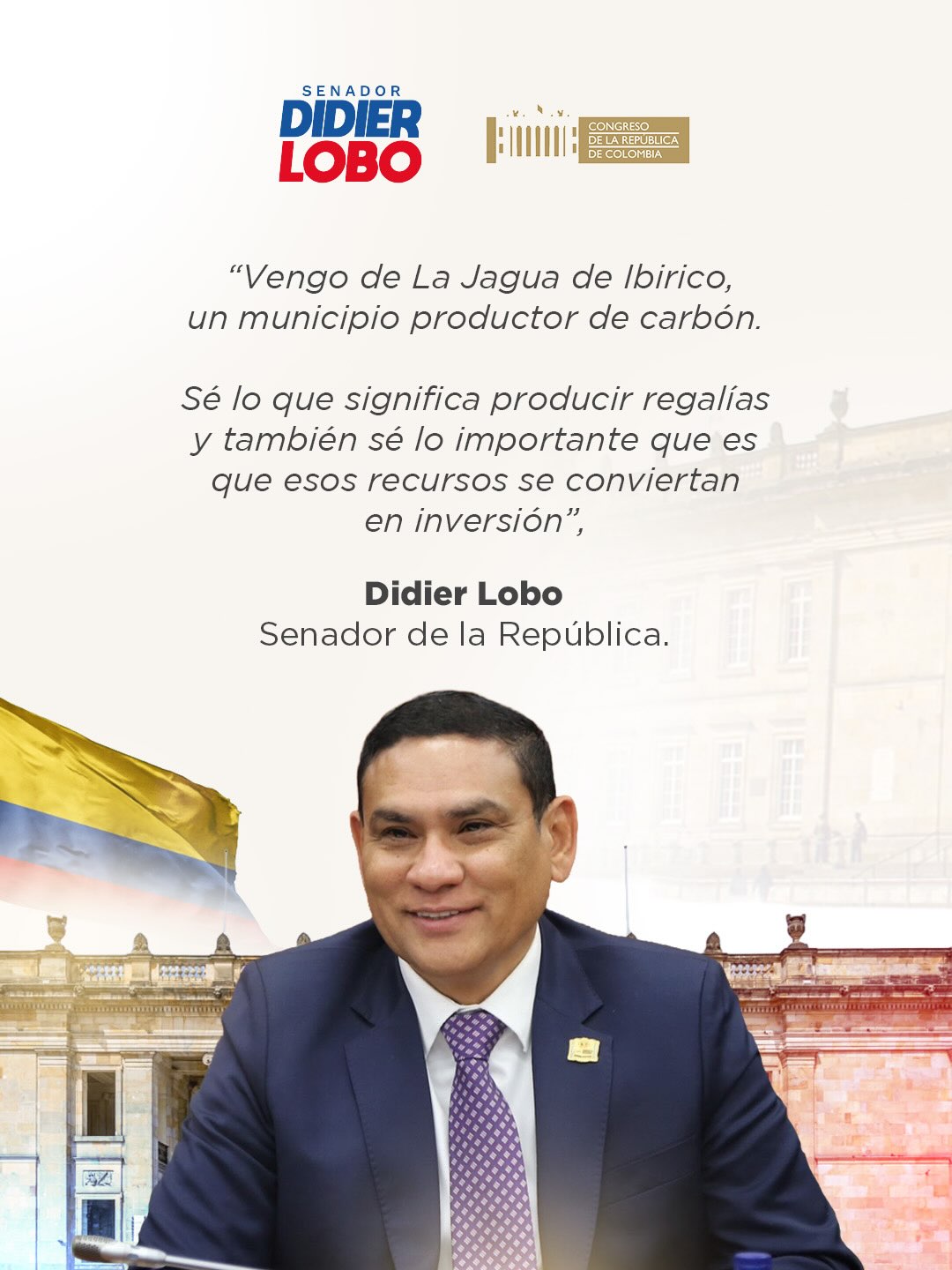 Didier Lobo y las regalías para los municipios productores